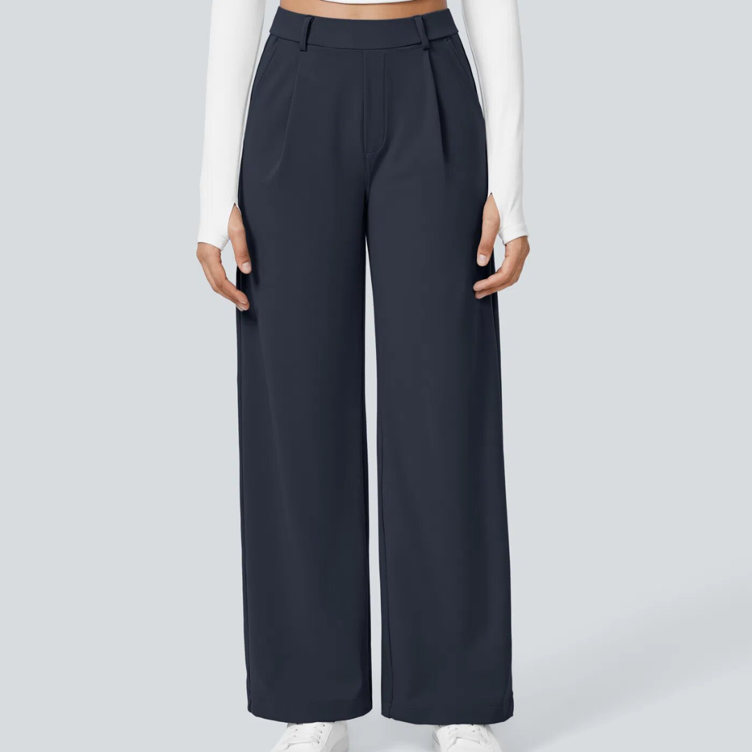 Pantalones elegantes de corte recto