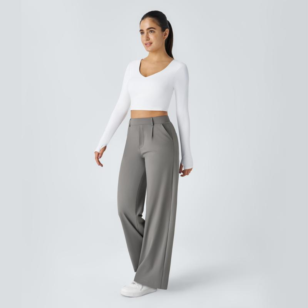 Pantalones elegantes de corte recto