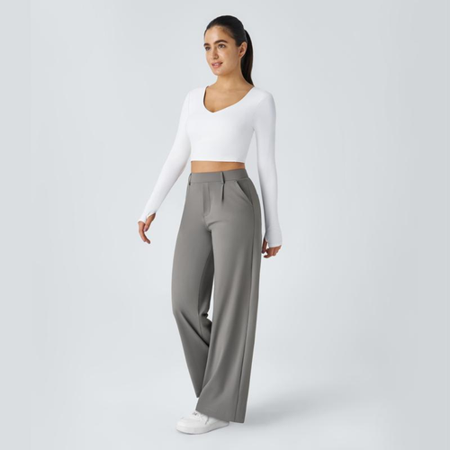 Pantalones elegantes de corte recto