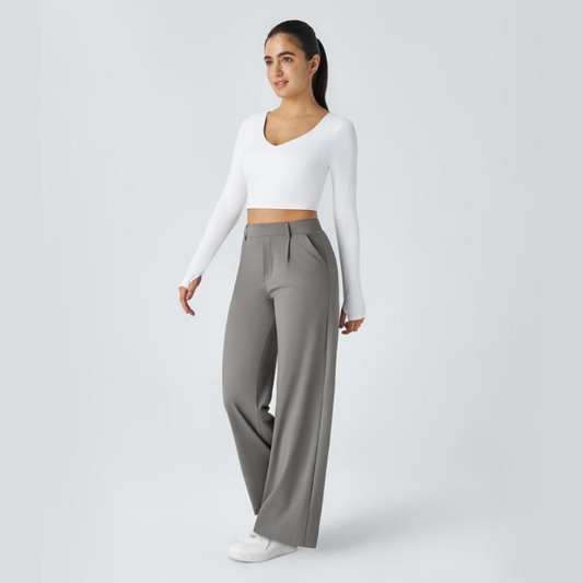 Pantalones elegantes de corte recto