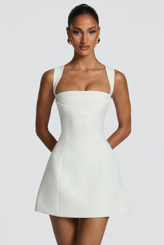 Minivestido De Cuello Cuadrado