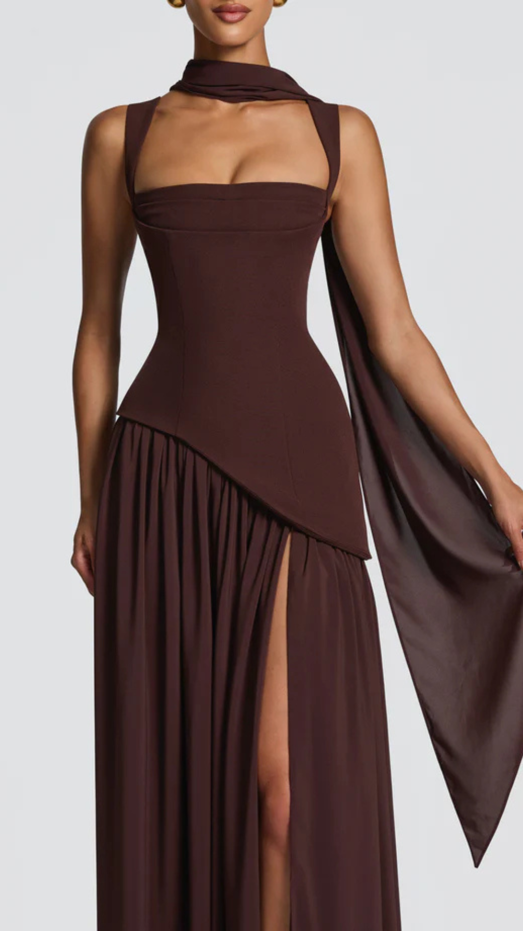 Elisa | Vestido Liso Con Abertura