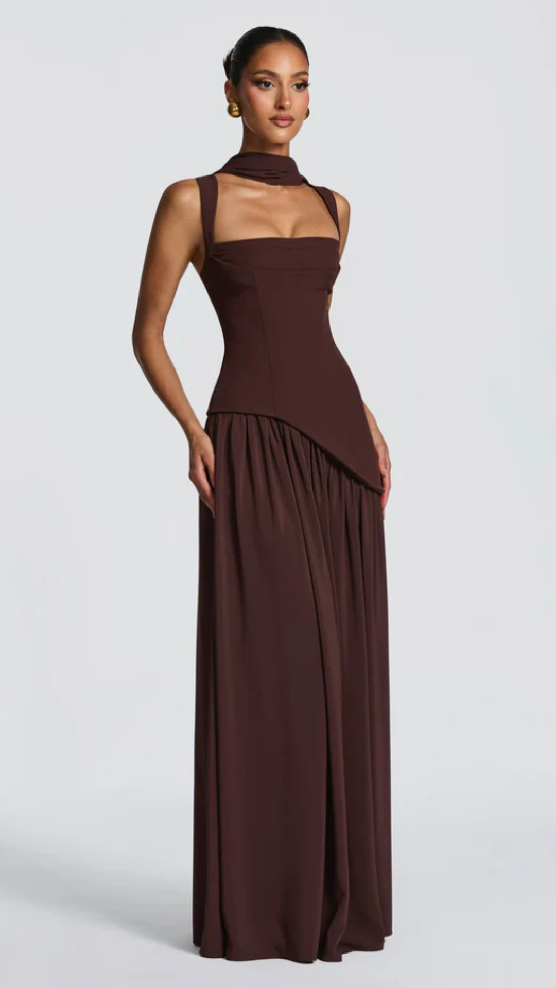 Elisa | Vestido Liso Con Abertura