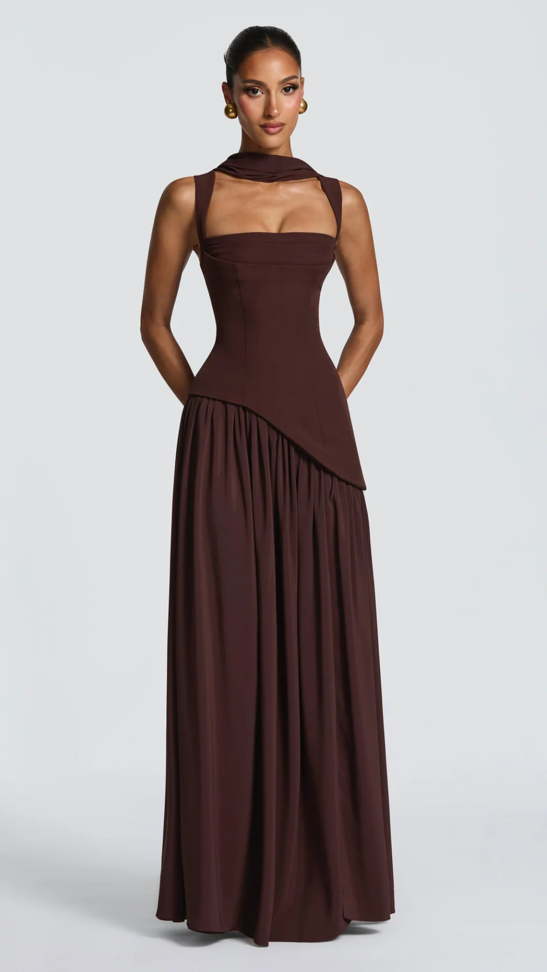 Elisa | Vestido Liso Con Abertura