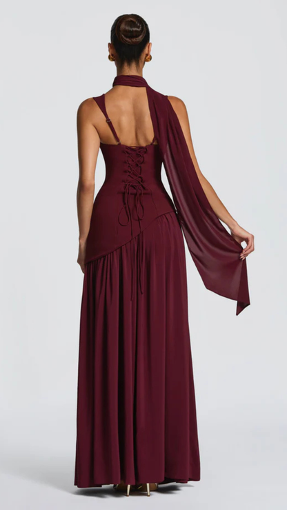 Elisa | Vestido Liso Con Abertura