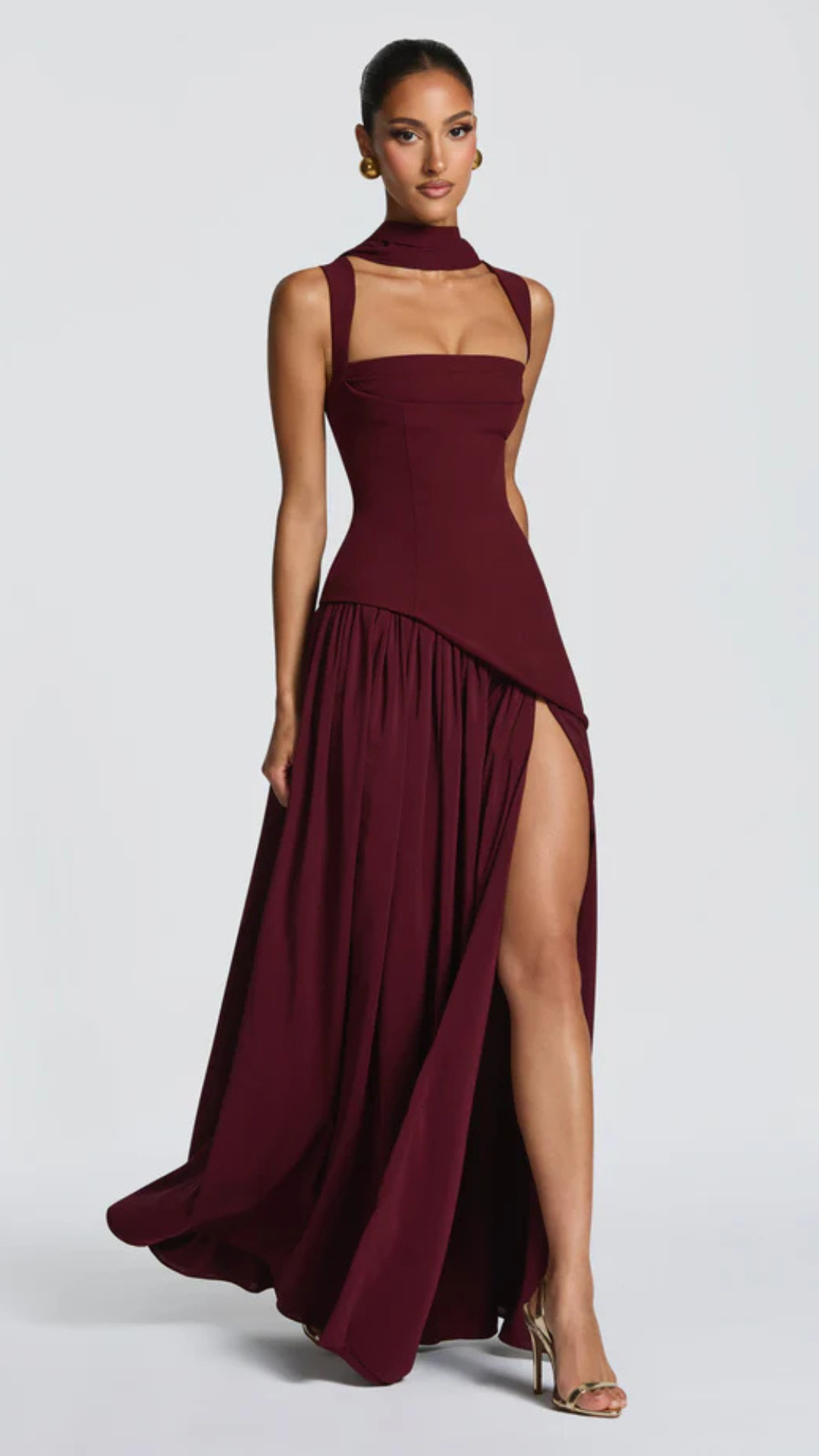 Elisa | Vestido Liso Con Abertura