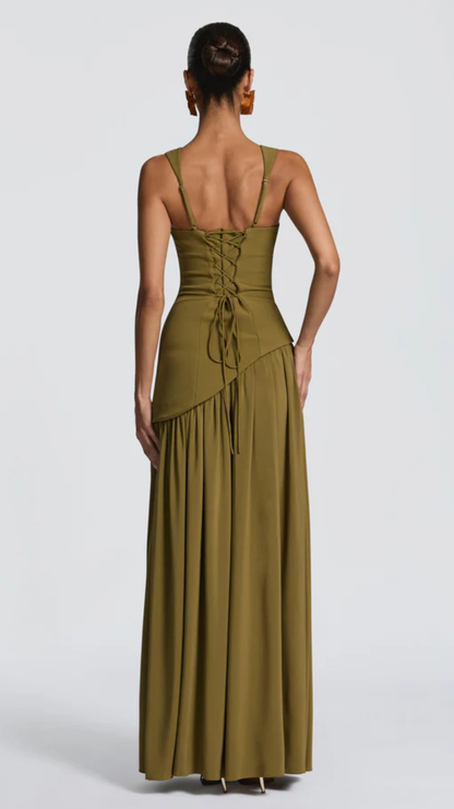 Elisa | Vestido Liso Con Abertura