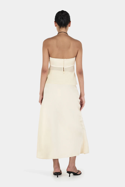Patricia | Vestido Crema Sin Tirantes
