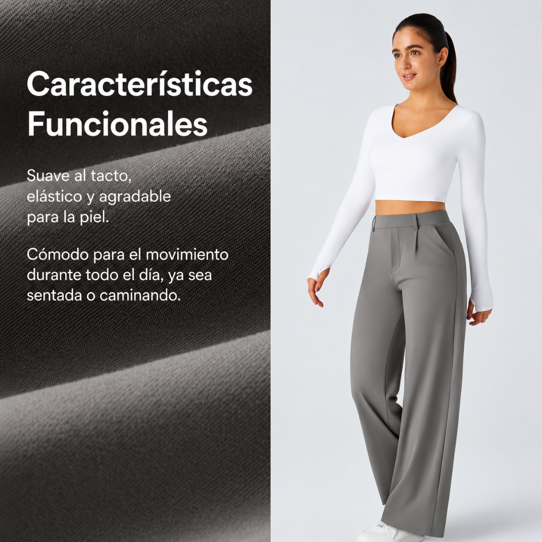 Pantalones elegantes de corte recto