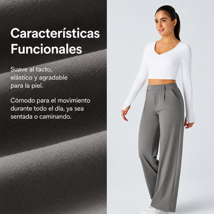 Pantalones elegantes de corte recto