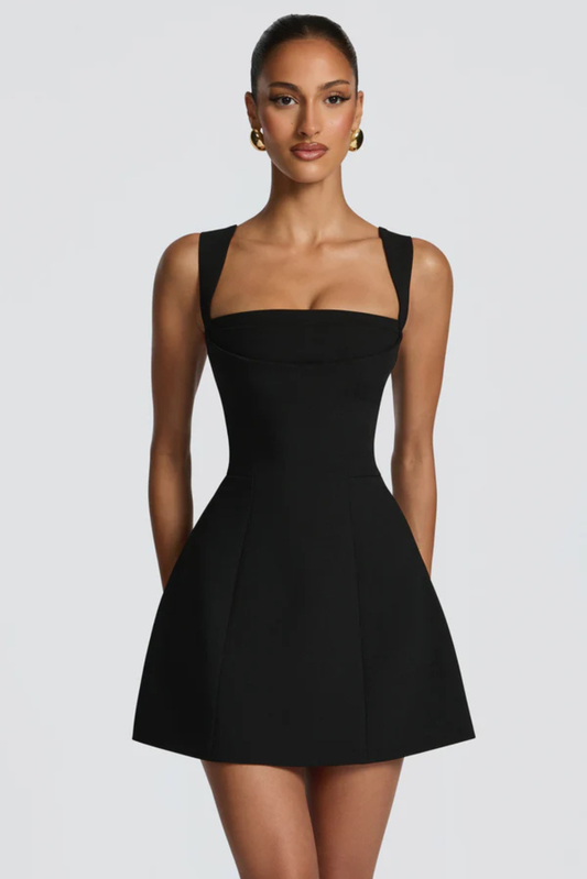 Minivestido De Cuello Cuadrado