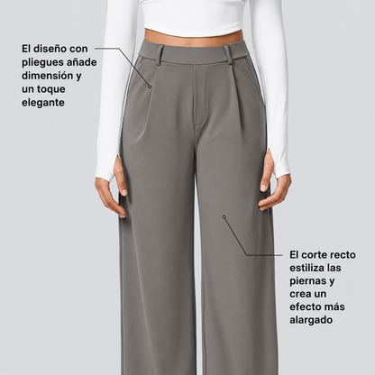 Pantalones elegantes de corte recto