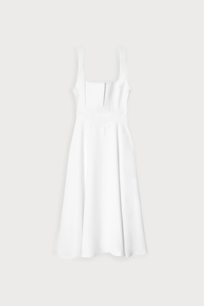 Vestido Midi De Cuello Cuadrado