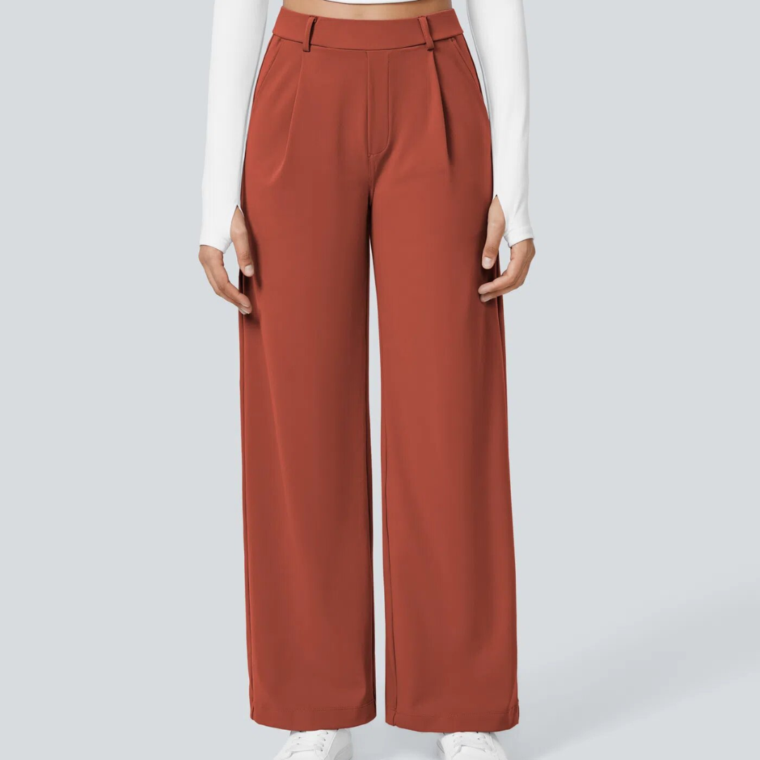Pantalones elegantes de corte recto