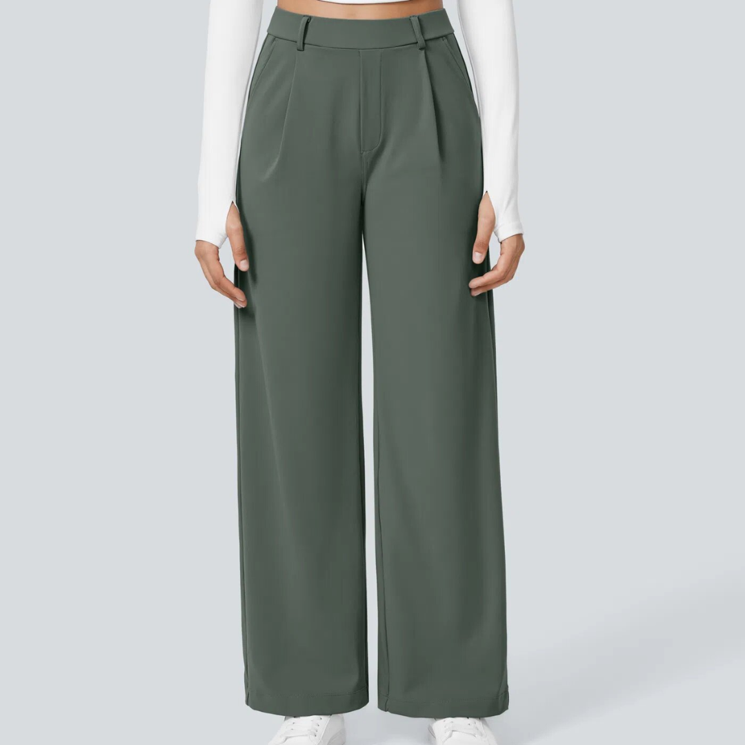 Pantalones elegantes de corte recto